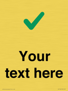 Custom plain background, green tick sign